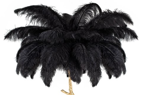 Moosee MOOSEE lampa podłogowa TIFFANY 175 czarna mosiądz / naturalne pióra