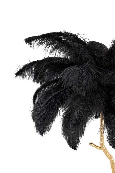 Moosee MOOSEE lampa podłogowa TIFFANY 175 czarna mosiądz / naturalne pióra