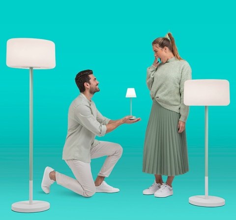 NEW GARDEN lampa podłogowa CHLOE PLANT SOLAR SMARTTECH WOOD