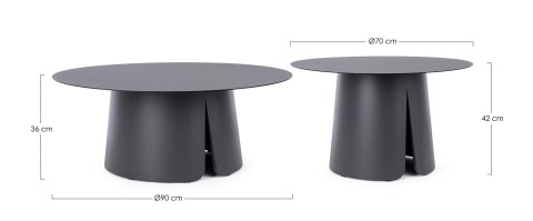 BIZZOTTO zestaw stolików kawowych BRYAN czarny