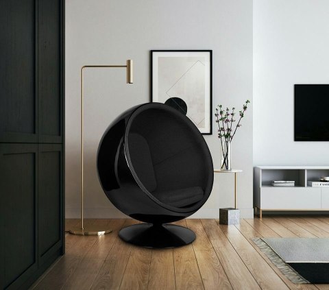 Fotel BALL BLACK czarny - włókno szklane, metal