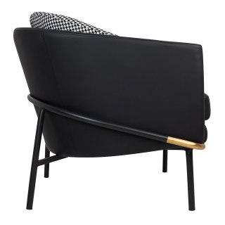 Fotel GUBI czarny - ekoskóra, metal