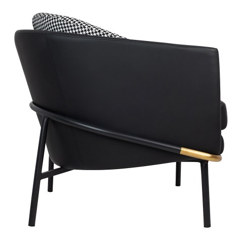 Fotel GUBI czarny - ekoskóra, metal