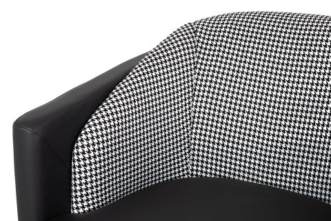 Fotel GUBI czarny - ekoskóra, metal