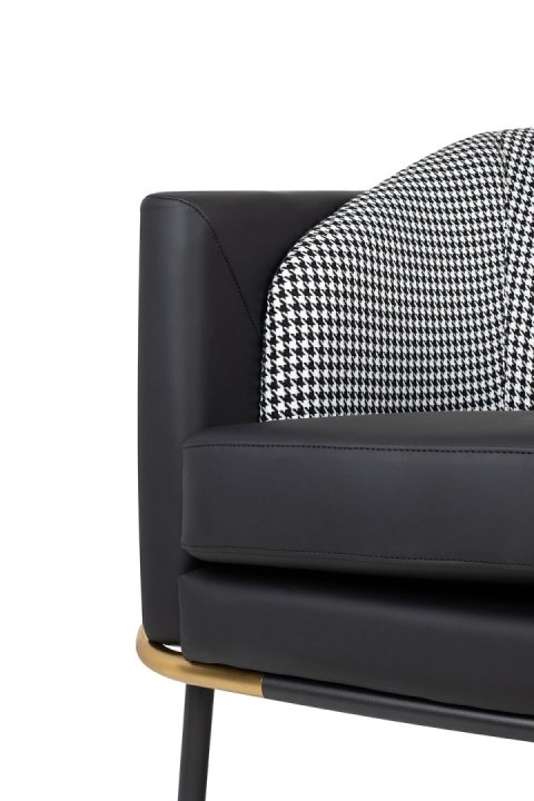 Fotel GUBI czarny - ekoskóra, metal