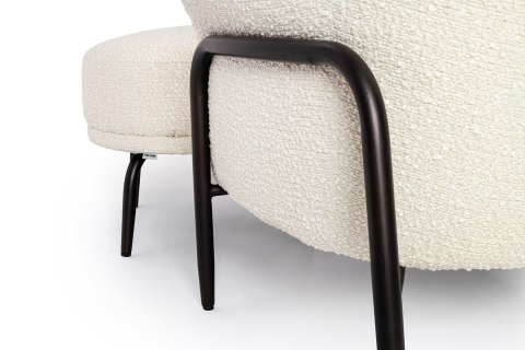 Fotel TEDDY GRAND z podnóżkiem beżowy - stal