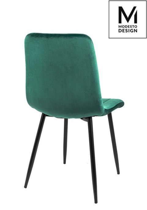 MODESTO krzesło LARA zielone - welur, metal