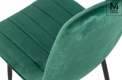 MODESTO krzesło LARA zielone - welur, metal