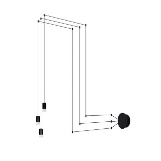 MOOSEE lampa ścienna FLUSSO WALL 3 czarna