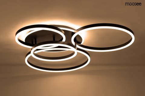 MOOSEE lampa sufitowa / plafon RINGS 5 czarna