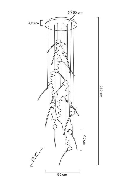 Moosee MOOSEE lampa wisząca TULIPPE 14 DISC złota