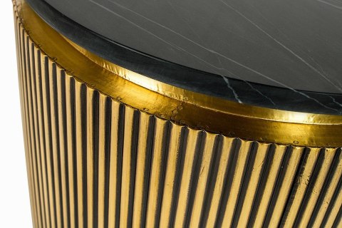 Richmond Interiors RICHMOND stolik IRONVILLE 50 cm - marmur, metal, MDF, sklejka brzozowa