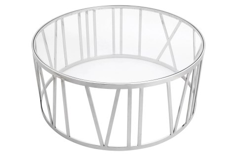 King Home Stolik TIME ROMAN - szło, polerowana stal nierdzewna