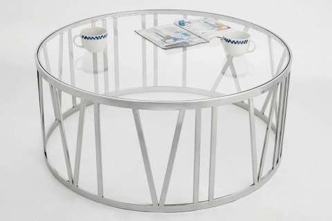 King Home Stolik TIME ROMAN - szło, polerowana stal nierdzewna