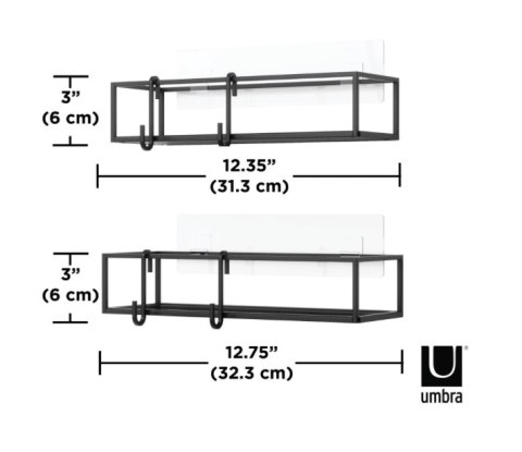 Umbra UMBRA zestaw 2 półek prysznicowych CUBIKO czarny