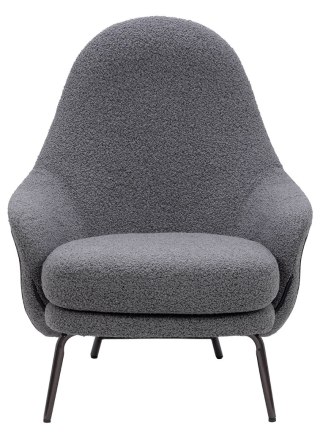 Fotel LOBBY TEDDY szary - stal, opal
