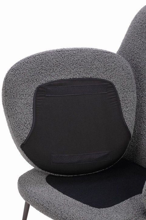 Fotel LOBBY TEDDY szary - stal, opal