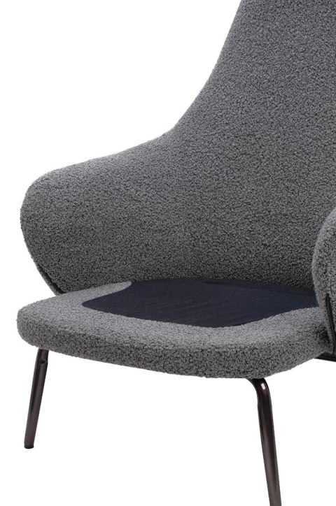 Fotel LOBBY TEDDY szary - stal, opal