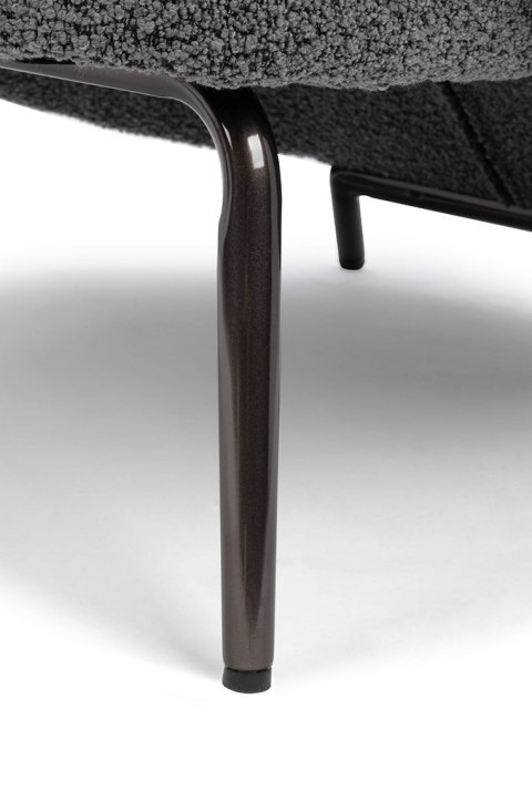 Fotel LOBBY TEDDY szary - stal, opal