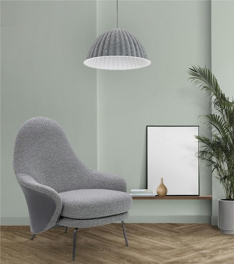 Fotel LOBBY TEDDY szary - stal, opal