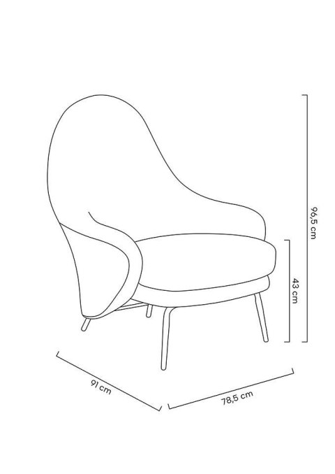 Fotel LOBBY TEDDY szary - stal, opal
