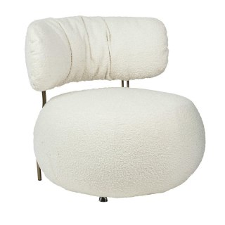Fotel LOW TEDDY biały - stal
