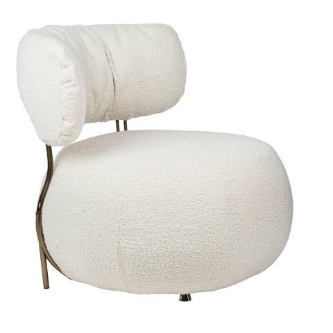 Fotel LOW TEDDY biały - stal