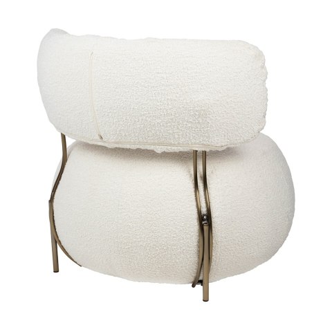 Fotel LOW TEDDY biały - stal