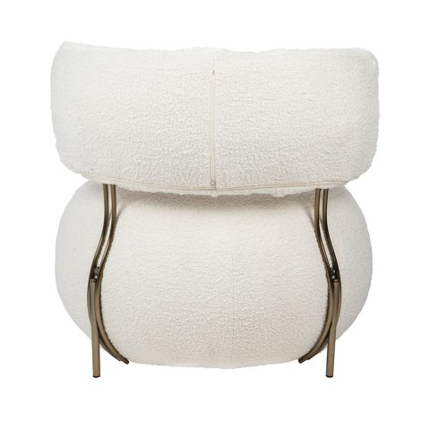 Fotel LOW TEDDY biały - stal