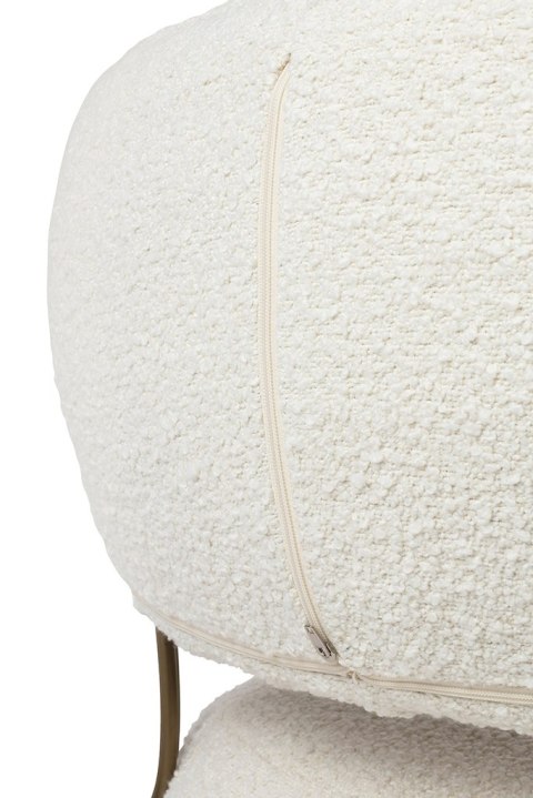 Fotel LOW TEDDY biały - stal