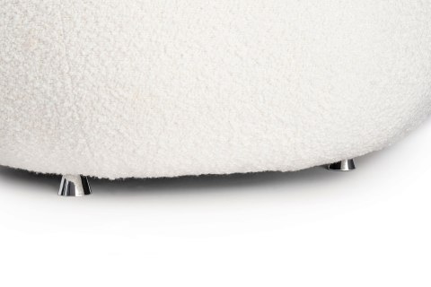 Fotel LOW TEDDY biały - stal