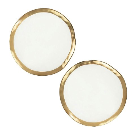 KARE komplet 2 talerzy BELL 38 cm biało-złoty