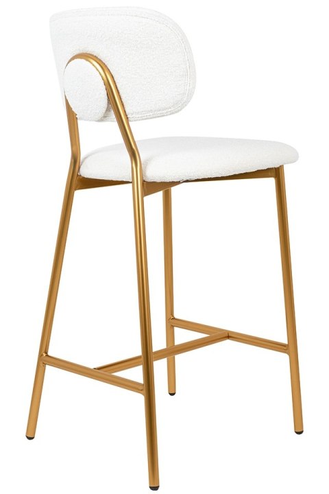 King Home Krzesło barowe FABIOLA BOUCLE białe