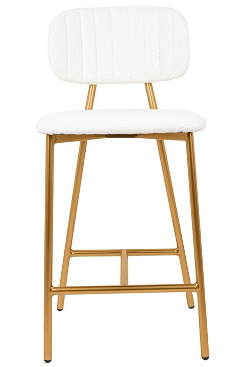 King Home Krzesło barowe FABIOLA BOUCLE białe