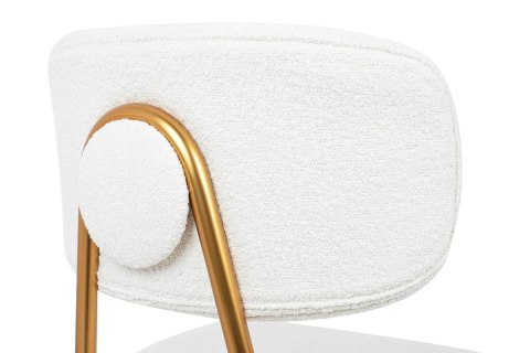 King Home Krzesło barowe FABIOLA BOUCLE białe