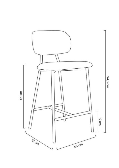 King Home Krzesło barowe FABIOLA BOUCLE białe