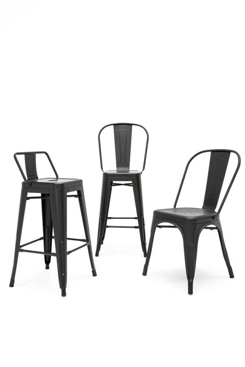 Krzesło barowe TOWER BACK 66 (Paris) czarne