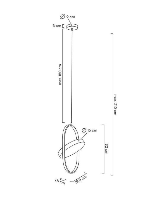 Moosee MOOSEE lampa wisząca SPINNER 19 czarna