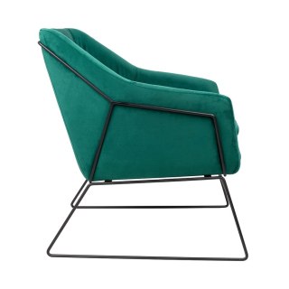 Fotel EMMA VELVET ciemny zielony - welur, metal
