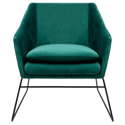 King Home Fotel EMMA VELVET ciemny zielony - welur, metal
