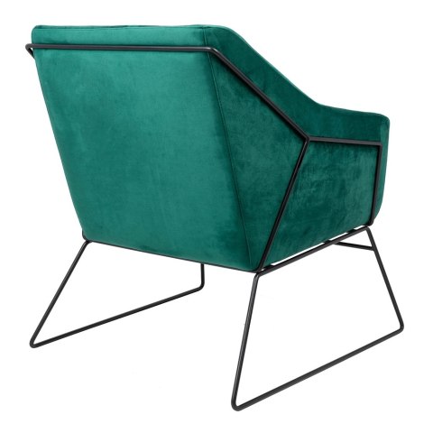 King Home Fotel EMMA VELVET ciemny zielony - welur, metal