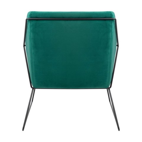 King Home Fotel EMMA VELVET ciemny zielony - welur, metal