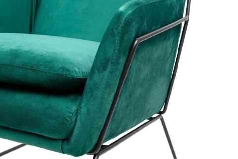 King Home Fotel EMMA VELVET ciemny zielony - welur, metal