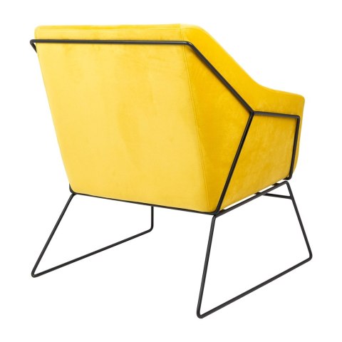 Fotel EMMA VELVET żółty - welur, metal