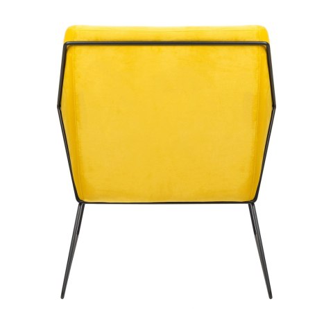 Fotel EMMA VELVET żółty - welur, metal