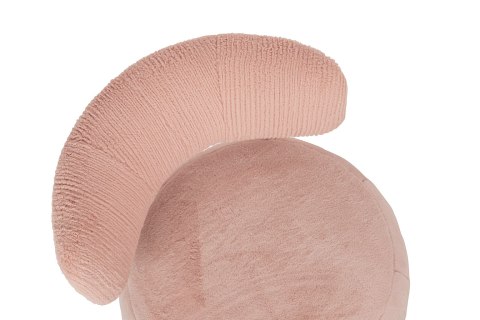Fotel LOW TEDDY PINK różowy - stal