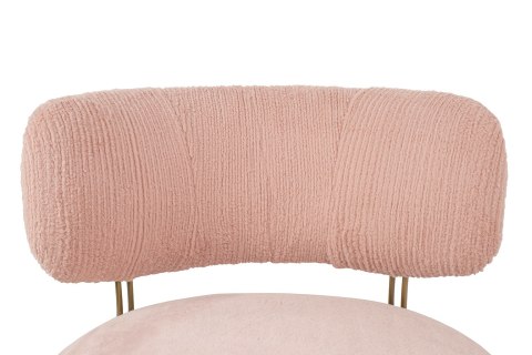 Fotel LOW TEDDY PINK różowy - stal