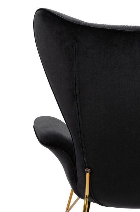 Fotel SHRIMP VELVET czarny / złoty