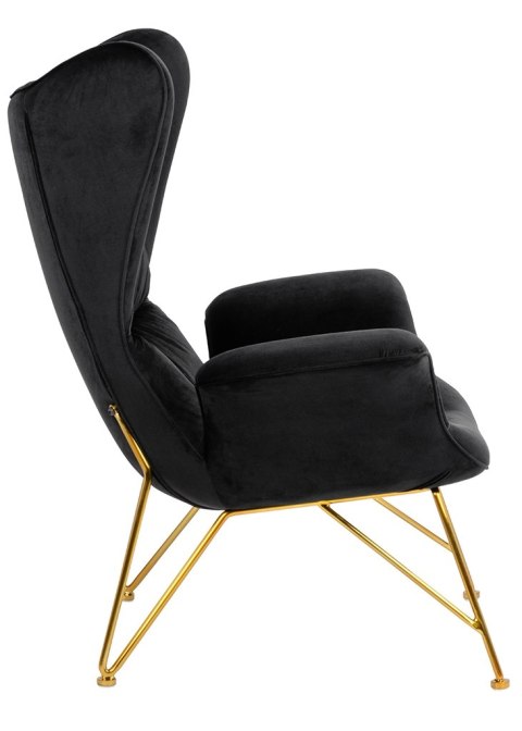 Fotel SHRIMP VELVET czarny / złoty