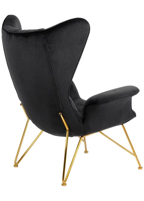 Fotel SHRIMP VELVET czarny / złoty
